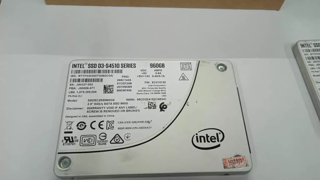 Intel SSd D3-S4510 series 960Gb 2.5 6Gb/s В Наличии 90-95%